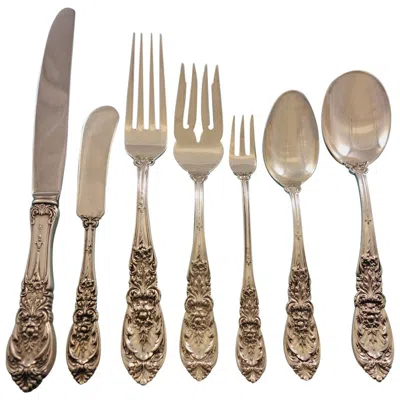 Pre-owned International Silver Richelieu By International Sterling Silver Flatware Service For 12 Set 92 Pcs In Brown