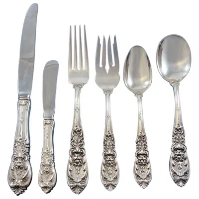Pre-owned International Silver Richelieu By International Sterling Silver Flatware Set For 12 Service 77 Pieces