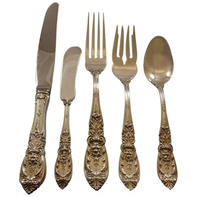 Pre-owned International Silver Richelieu By International Sterling Silver Flatware Set For 8 Service 42 Pcs In Brown