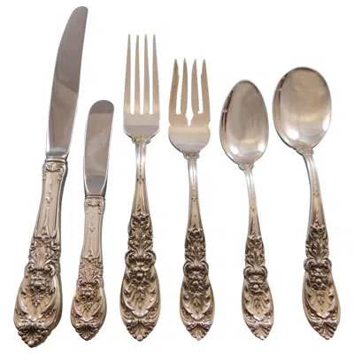 Pre-owned International Silver Richelieu By International Sterling Silver Flatware Set For 8 Service 54 Pieces In Brown