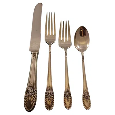 Pre-owned International Silver Riviera By International Sterling Silver Flatware Set For 8 Service 32 Pcs In Brown