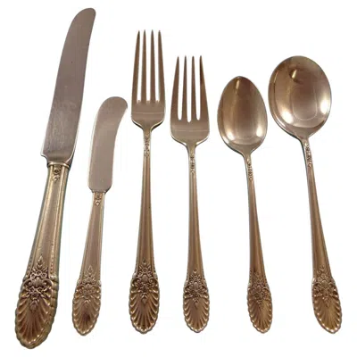 Pre-owned International Silver Riviera By International Sterling Silver Flatware Set For Eight Service 49 Pcs In Black