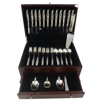 Pre-owned International Silver Rose Ballet By International Sterling Silver Flatware Service 12 Set 53 Pieces In Red