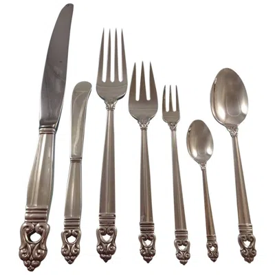 Pre-owned International Silver Royal Danish By International Sterling Silver Dinner Flatware For Eight, 61 Pcs