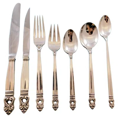 Pre-owned International Silver Royal Danish By International Sterling Silver Flatware Set For 8 Service 56 Pcs In Sand