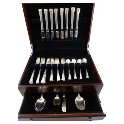 Pre-owned International Silver Serenity By International Sterling Silver Flatware Service For 8 Set 36 Pieces In Black
