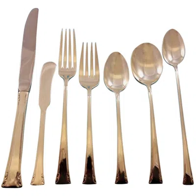 Pre-owned International Silver Serenity By International Sterling Silver Flatware Set Eight Service 60 Pieces In Sand