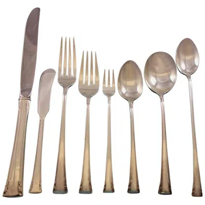 Pre-owned International Silver Serenity By International Sterling Silver Flatware Set For 8 Service 72 Pieces In Brown