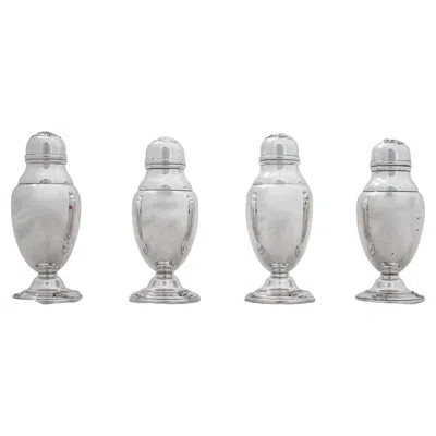 Pre-owned International Silver Set Of Four Sterling Salt Shakers In Silver