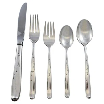 Pre-owned International Silver Silhouette By International Sterling Silver Flatware Set For 8 Service 40 Pcs