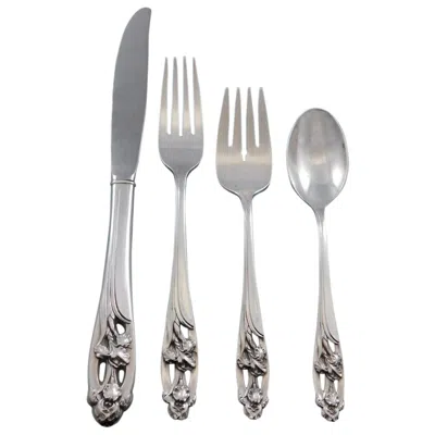 Pre-owned International Silver Silver Iris By International Sterling Silver Flatware Set For 8 Service 39 Pcs