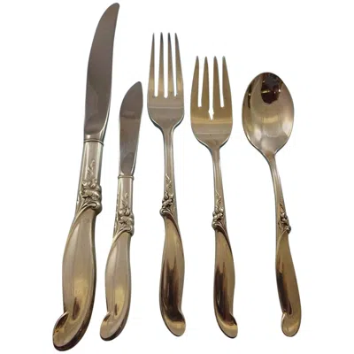 Pre-owned International Silver Silver Melody By International Sterling Silver Flatware Set 8 Service 44 Pieces In Brown