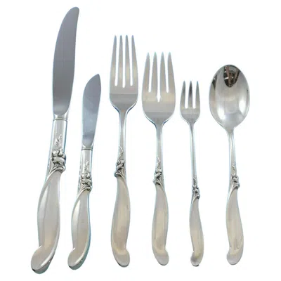 Pre-owned International Silver Silver Melody By International Sterling Silver Flatware Set For 12 Service 82 Pc