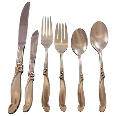 Pre-owned International Silver Silver Melody By International Sterling Silver Flatware Set For 8 Service 53 Pcs In Brown