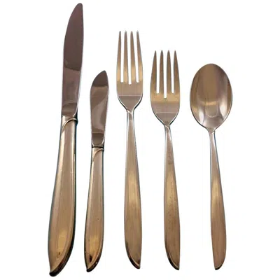 Pre-owned International Silver Silver Rhythm By International Sterling Silver Flatware Set 48 Service 251 Pcs In Brown