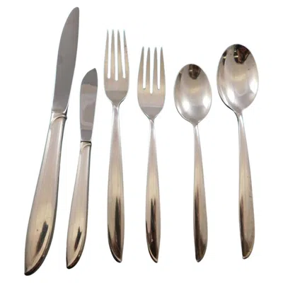 Pre-owned International Silver Silver Rhythm By International Sterling Silver Flatware Set Service 41 Pieces