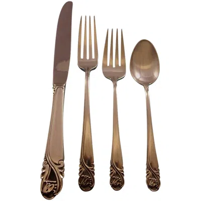 Pre-owned International Silver Spring Glory By International Sterling Silver Flatware 8 Service Set 50 Pieces In Brown