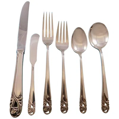 Pre-owned International Silver Spring Glory By International Sterling Silver Flatware 8 Service Set 52 Pieces