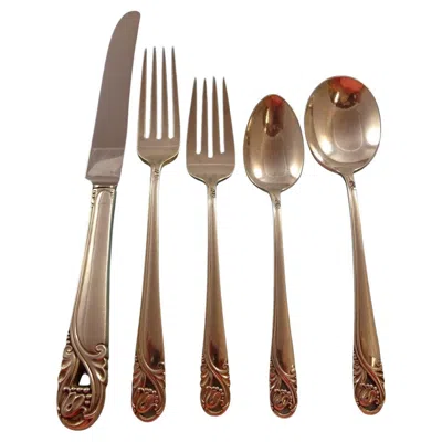 Pre-owned International Silver Spring Glory By International Sterling Silver Flatware Service 6 Set 30 Pieces In Brown