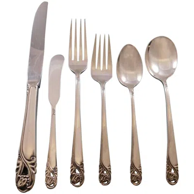 Pre-owned International Silver Spring Glory By International Sterling Silver Flatware Service 8 Set 52 Pieces In Brown