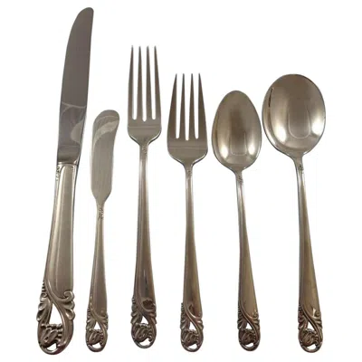 Pre-owned International Silver Spring Glory By International Sterling Silver Flatware Service 8 Set 57 Pieces