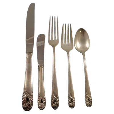 Pre-owned International Silver Spring Glory By International Sterling Silver Flatware Service Set 46 Pieces In Brown