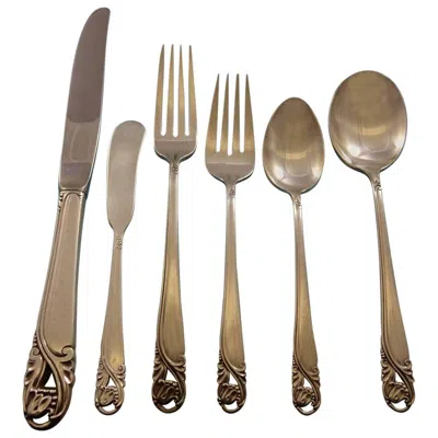 Pre-owned International Silver Spring Glory By International Sterling Silver Flatware Set 12 Service 72 Pieces In Brown