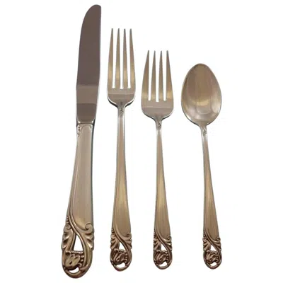 Pre-owned International Silver Spring Glory By International Sterling Silver Flatware Set For 12 Service 80 Pcs In Brown