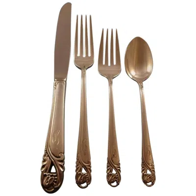 Pre-owned International Silver Spring Glory By International Sterling Silver Flatware Set Service 41 Pcs D Mono In Brown