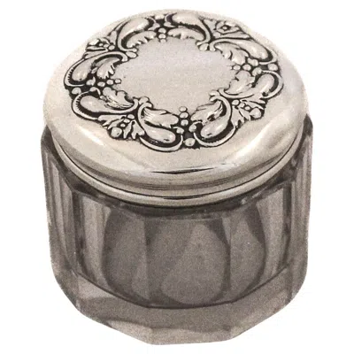 Pre-owned International Silver Sterling & Crystal Victorian Jar In Silver