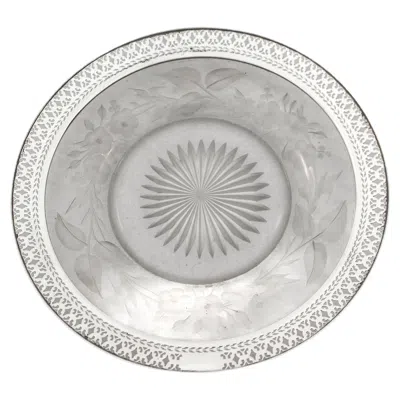 Pre-owned International Silver Sterling Silver & Crystal Plate