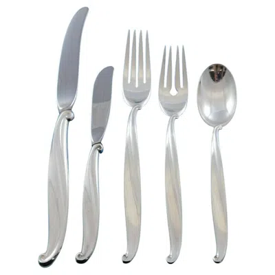 Pre-owned International Silver Swan Lake By International Sterling Silver Flatware Set For 12 Service 66 Pieces