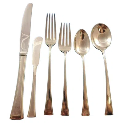 Pre-owned International Silver Tranquility By International Sterling Silver Flatware Service For 6 Set 41 Pcs In Sand