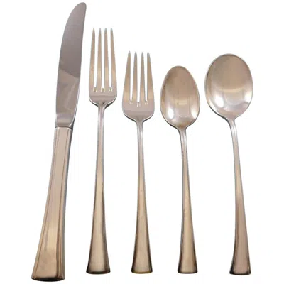 Pre-owned International Silver Tranquility By International Sterling Silver Flatware Service Set 40 Pieces In Brown