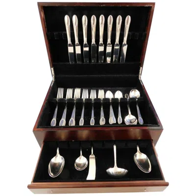 Pre-owned International Silver Trousseau By International Sterling Silver Flatware Set For 8 Service 45 Pieces In Black