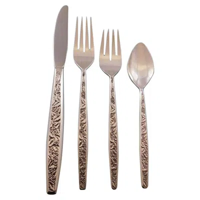Pre-owned International Silver Valencia By International Sterling Silver Flatware Set For 12 Service 55 Pieces In Sand