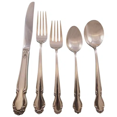 Pre-owned International Silver Wedding Bells By International Sterling Silver Flatware Set Eight Service 40 Pcs In Brown