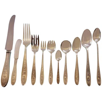 Pre-owned International Silver Wedgwood By Int Sterling Silver Flatware Set 12 Dinner And Hollowware Collection In Brown