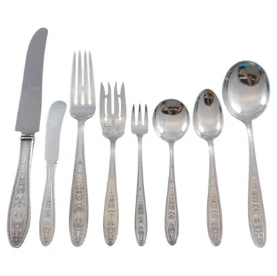 Pre-owned International Silver Wedgwood By International Sterling Silver Flatware Service Dinner 107 Pcs N Mono