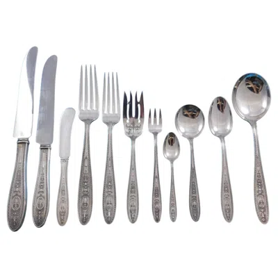 Pre-owned International Silver Wedgwood By International Sterling Silver Flatware Service Dinner 96 Pcs P Mono