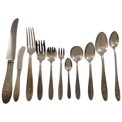 Pre-owned International Silver Wedgwood By International Sterling Silver Flatware Service Dinner Set 140 Pieces In Brown