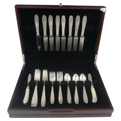 Pre-owned International Silver Wedgwood By International Sterling Silver Flatware Service For 8 Set 40 Pieces In Black