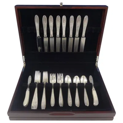 Pre-owned International Silver Wedgwood By International Sterling Silver Flatware Service Set 40 Pieces In Black