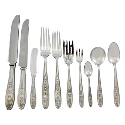 Pre-owned International Silver Wedgwood By International Sterling Silver Flatware Set 12 Service 128 Pc Dinner