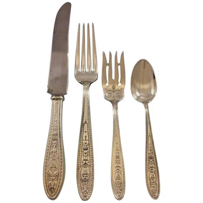 Pre-owned International Silver Wedgwood By International Sterling Silver Flatware Set 8 Service 32 Pcs Dinner In Brown