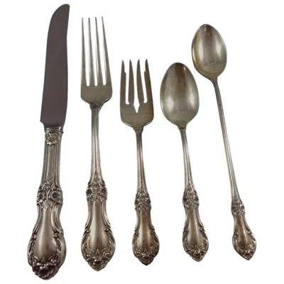 Pre-owned International Silver Wild Rose By International Sterling Silver Flatware Service 12 Set Dinner Size In Red