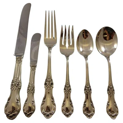 Pre-owned International Silver Wild Rose By International Sterling Silver Flatware Service Set 38 Pieces In Red