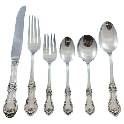 Pre-owned International Silver Wild Rose By International Sterling Silver Flatware Set 12 Service 79 Pcs Dinner In Red