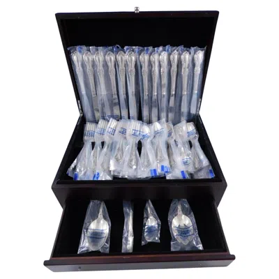 Pre-owned International Silver Wild Rose By International Sterling Silver Flatware Set 64 Pcs Place Size New In Red