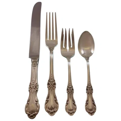 Pre-owned International Silver Wild Rose By International Sterling Silver Flatware Set For 6 Service 30 Pcs In Red